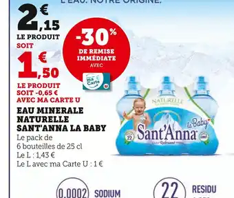 Super U Sant'Anna Eau Minérale Naturelle La Baby offre