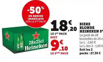 Super U HEINEKEN Bière Blonde 5° offre