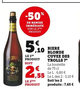 Super U Biere blonde cuvee des trolls 7° offre