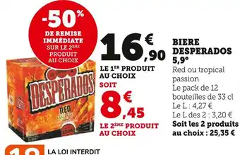 Super U DESPERADOS Bière 5,9° offre