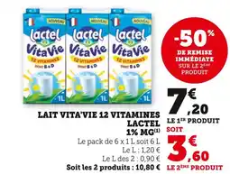 Super U Lactel Vita'Vie 12 Vitamines 1% MG offre