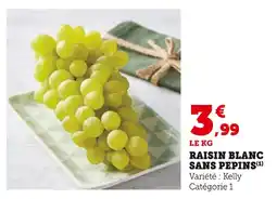 Super U Raisin blanc sans pépins offre