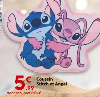 Maxi Bazar Disney Coussin Stitch et Angel offre