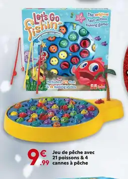 Maxi Bazar Goliath Jeu de pêche avec 21 poissons & 4 cannes à pêche offre