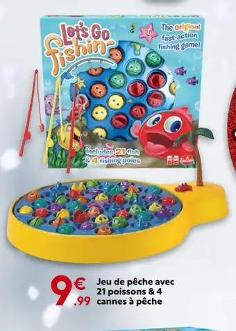 Maxi Bazar Goliath Jeu de pêche avec 21 poissons & 4 cannes à pêche offre