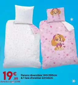 Maxi Bazar Paw Patrol Parure réversible 140x200cm & 1 taie d’oreiller 63x63cm offre