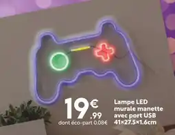 Maxi Bazar Lampe LED murale manette avec port USB offre