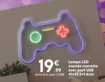 Maxi Bazar Lampe LED murale manette avec port USB offre