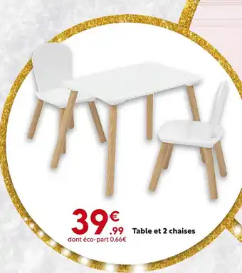 Maxi Bazar Table et 2 chaises offre