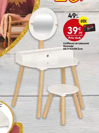 Maxi Bazar Coiffeuse et tabouret Nomade offre