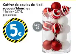 TEDi Coffret de boules de Noël rouges/blanches offre