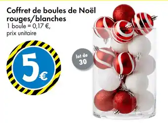 TEDi Coffret de boules de Noël rouges/blanches offre