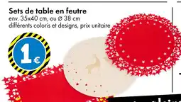TEDi Sets de table en feutre offre