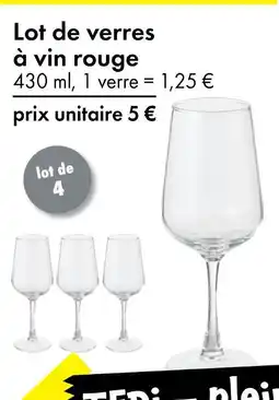 TEDi Lot de verres à vin rouge offre