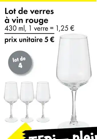TEDi Lot de verres à vin rouge offre