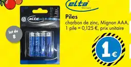 TEDi ELTA Piles charbon de zinc, Mignon AAA offre