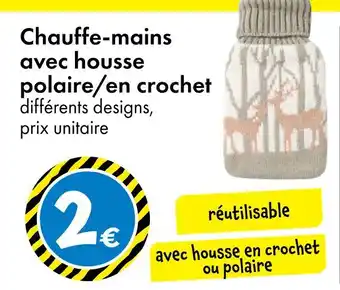 TEDi Chauffe-mains avec housse polaire/en crochet offre