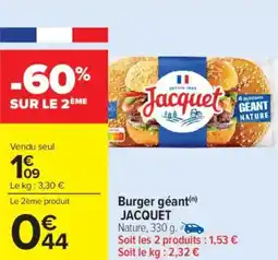 Carrefour Market Burger géant JACQUET offre