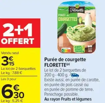 Carrefour Market Purée de courgette florette offre