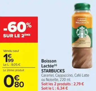 Carrefour Market Boisson lactée starbucks offre