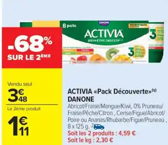 Carrefour Market Activia pack découverte danone offre