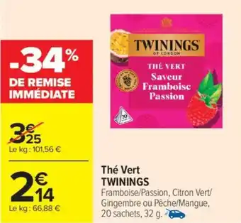 Carrefour Market Thé vert twinings offre