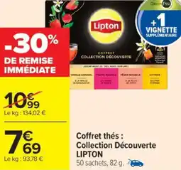 Carrefour Market Coffret thés collection découverte lipton offre