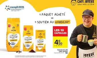 Carrefour Market Capsules de café café joyeux offre