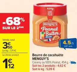 Carrefour Market Beurre de cacahuète menguy's offre