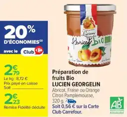 Carrefour Market Préparation de fruits bio lucien georgelin offre