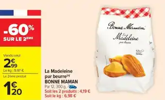 Carrefour Market La madeleine pur beurre bonne maman offre
