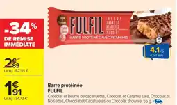 Carrefour Market Barre protéinée fulfil offre