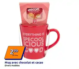 Action Mug avec chocolat et cacao offre