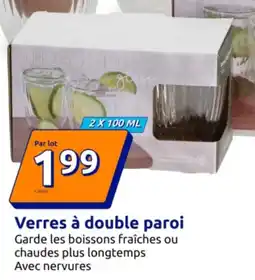 Action Verres à double paroi offre