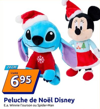 Action Peluche de noël disney offre