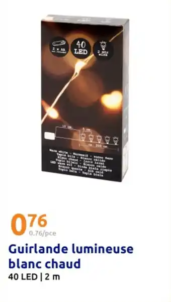 Action Guirlande lumineuse blanc chaud offre