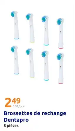 Action Brossettes de rechange dentapro offre