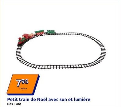 Action Petit train de noël avec son et lumière offre