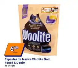 Action Capsules de lessive woolite noir foncé & denim offre