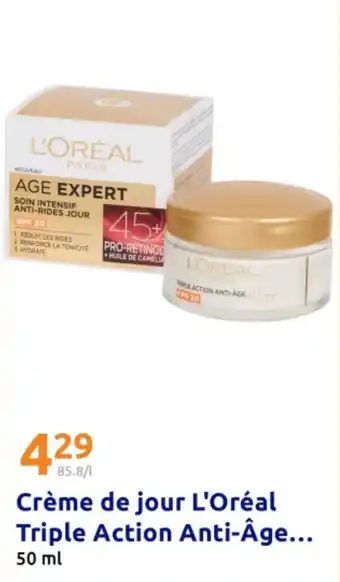 Action Crème de jour l'oréal triple action anti-âge offre