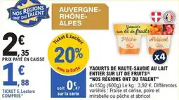 E.Leclerc Express Yaourts de haute-savoie au lait entier sur lit de fruits nos régions ont du talent offre