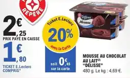E.Leclerc Express Mousse au chocolat au lait délisse offre