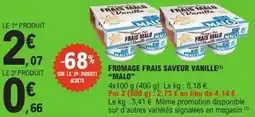E.Leclerc Express Fromage frais saveur vanille malo offre