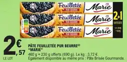 E.Leclerc Express Pâte feuilletée pur beurre marie offre