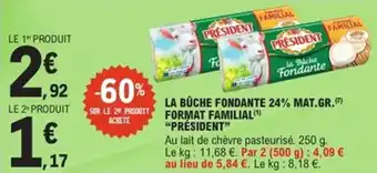 E.Leclerc Express La bûche fondante 24% mat.gr. format familial président offre