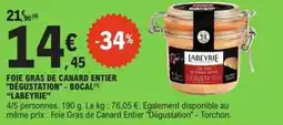 E.Leclerc Express Foie gras de canard entier dégustation bocal labeyrie offre