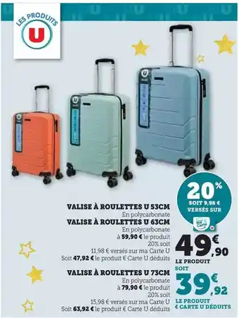 Super U U - valise à roulettes 53cm offre
