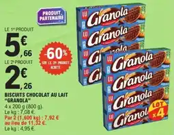 E.Leclerc Express Biscuits chocolat au lait granola offre