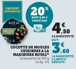 U Express Cocotte de moules cuisinees a la mariniere royal offre