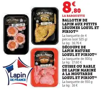 U Express Ballotin de lapin aux petits légumes loeul et piriot offre